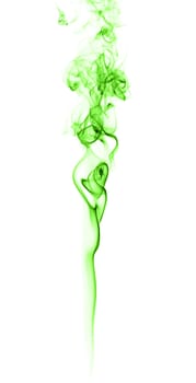 green abstract smoke pattern on a white background