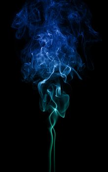 color abstract smoke pattern on a black background