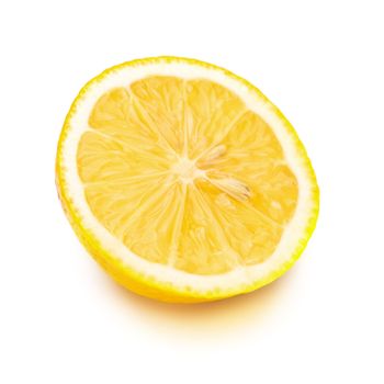 lemon sliced in half isolated on white background