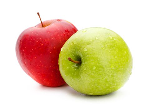 two fresh apples isolated on white background