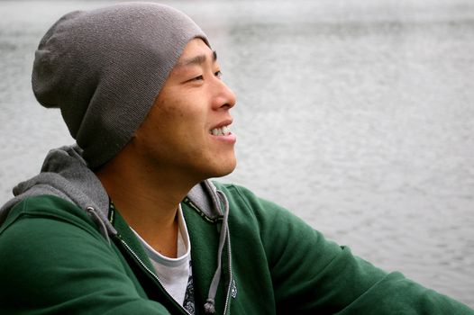 Asian man smiling