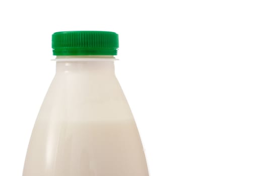 plastic bottle of milk isolated on white