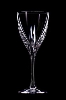 silhouette of wine glass isolated on black