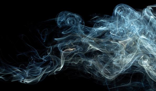 blue abstract smoke pattern on a black background