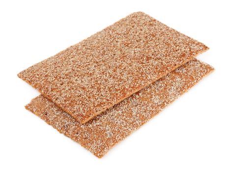 rye crisp crackers isolated on white background