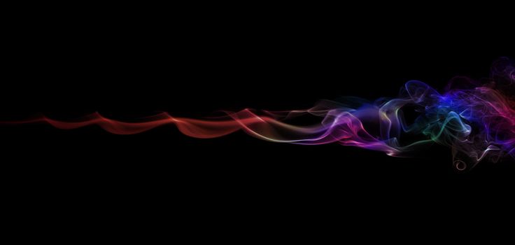 color abstract smoke pattern on a black background