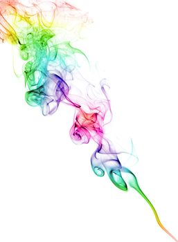 color abstract smoke pattern on a white background