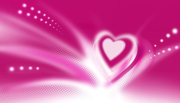 raster pink heart on background for valentine's day