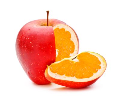 red apple with orange fillings, genetically modified organism