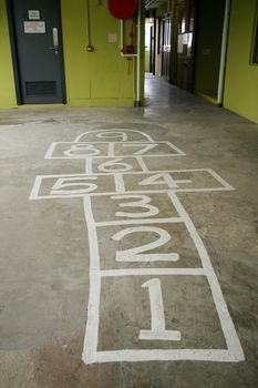 Hopscotch on the ground