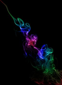 color abstract smoke pattern on a black background