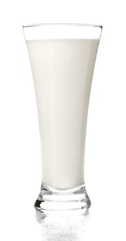 glass full of milk isolated on white