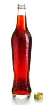 single cola bottle isolated on white background