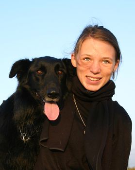 young girl and her best friend belgian shepherd groenendael