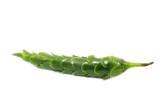 a pod of pepper on a white background