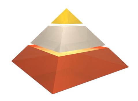 3D Render Pyramid Chart - Bitmap Illustration