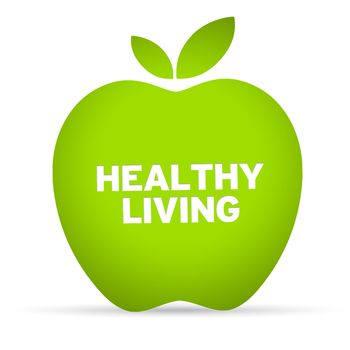 Healthy Lifestyle Apple on white background