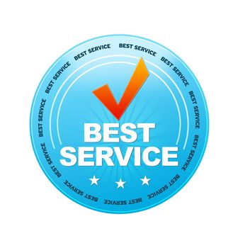 Blue Best Service icon on white background.