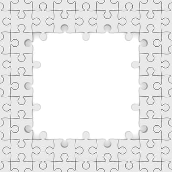 Seamless texture white puzzle. 3D image