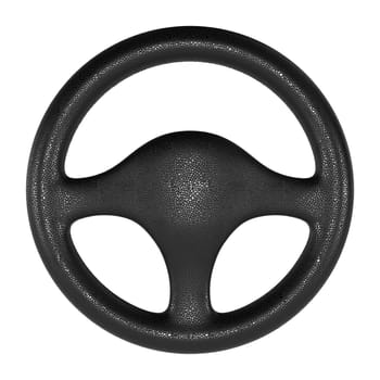 Steering wheel on white background. Isolated 3D image