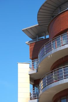 Modern building against blue sky