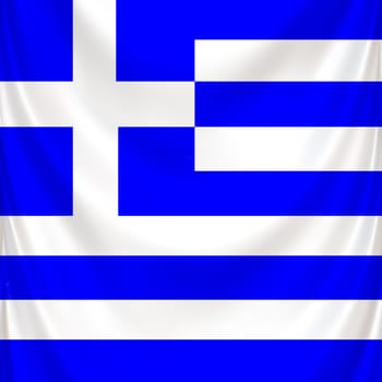 Greek national symbol in square format in drapery