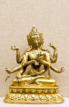 Hindu mythological traditional god statuette in bronze ore