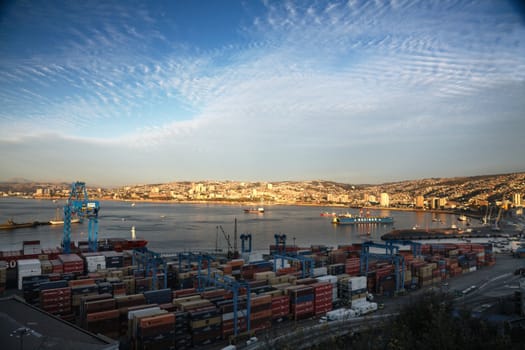 VALPARAISO, CHILE - AUGUST 9: View on the one of the chilean most important seaports on August 9, 2010 in Valparaiso, Chile