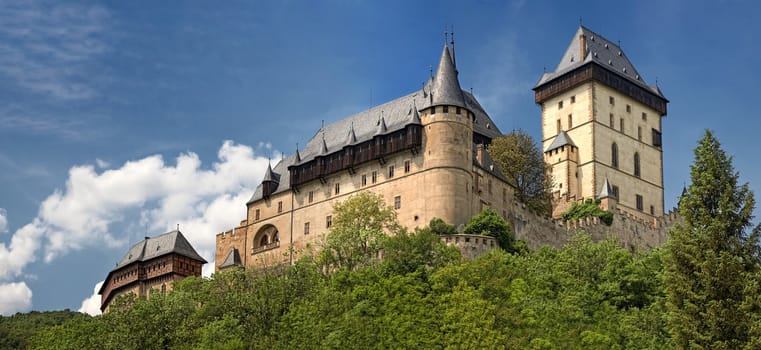 panorama of royal castle Karlstejn, Czech Republic