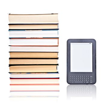 electronic reader of books with reflection