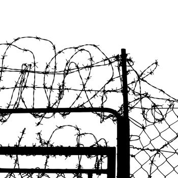 fence with barbed wires