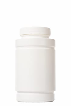 white medicine bottle on white background