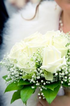 bride holding her wedding bouquet