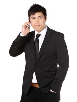 young business man on the phone