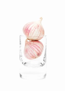garlic in the glass