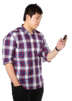 man sms on mobile phone