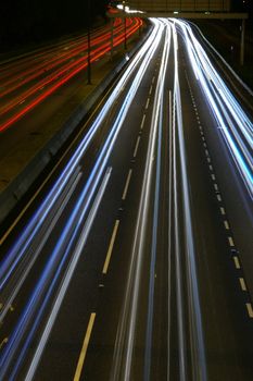 Traffic in Hong Kong at night