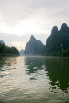 Beautiful Karst mountain landscape in Yangshuo Guilin, China