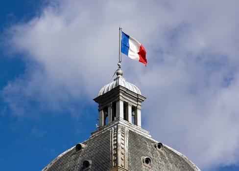 French flag on the dome of the Senate  Paris