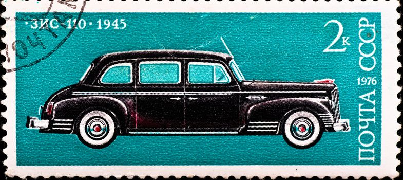 USSR - CIRCA 1976: postage stamp shows vintage car "ZIS-110", circa 1976