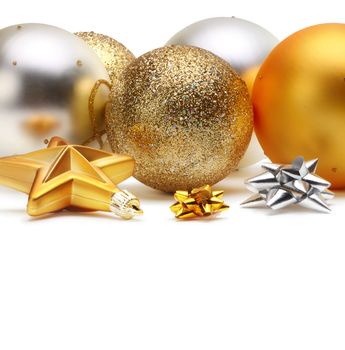 gold and silver Christmas balls 