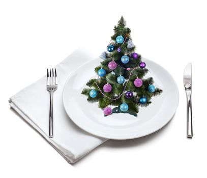christmas tree on plate
