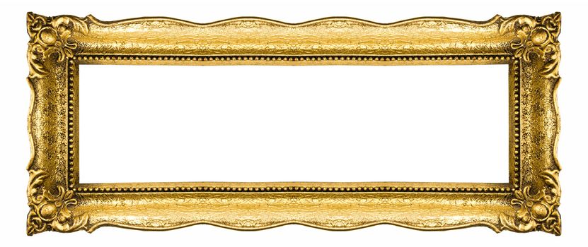 Old Picture Frame Isolated On White Background, Design Element