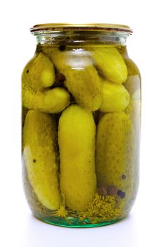 pickles jar isolated on white background