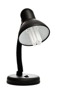 black table lamp isolated on white background