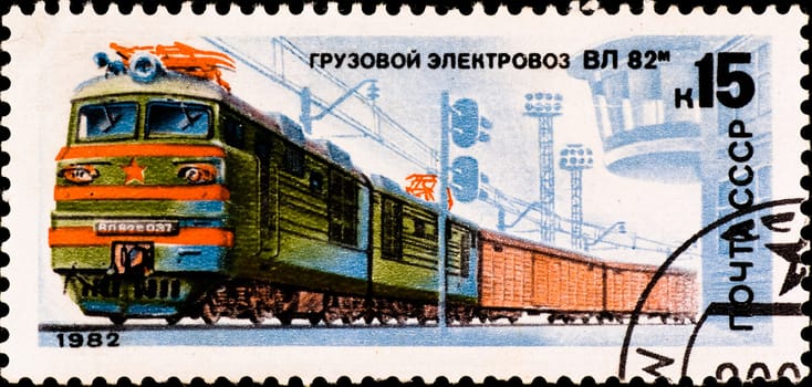 USSR - CIRCA 1982: postage stamp shows russian train "VL-82", circa 1982