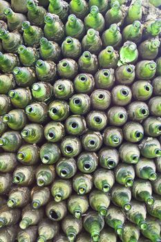 Green glass bottles