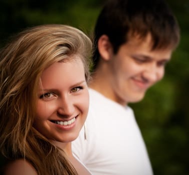 beautiful couple smiling closeup