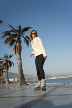 Skater shot form a low angle viewpoint