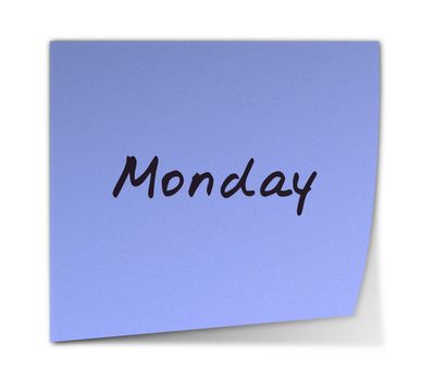 Color Post-it Notes With Handwritten Monday Weekday